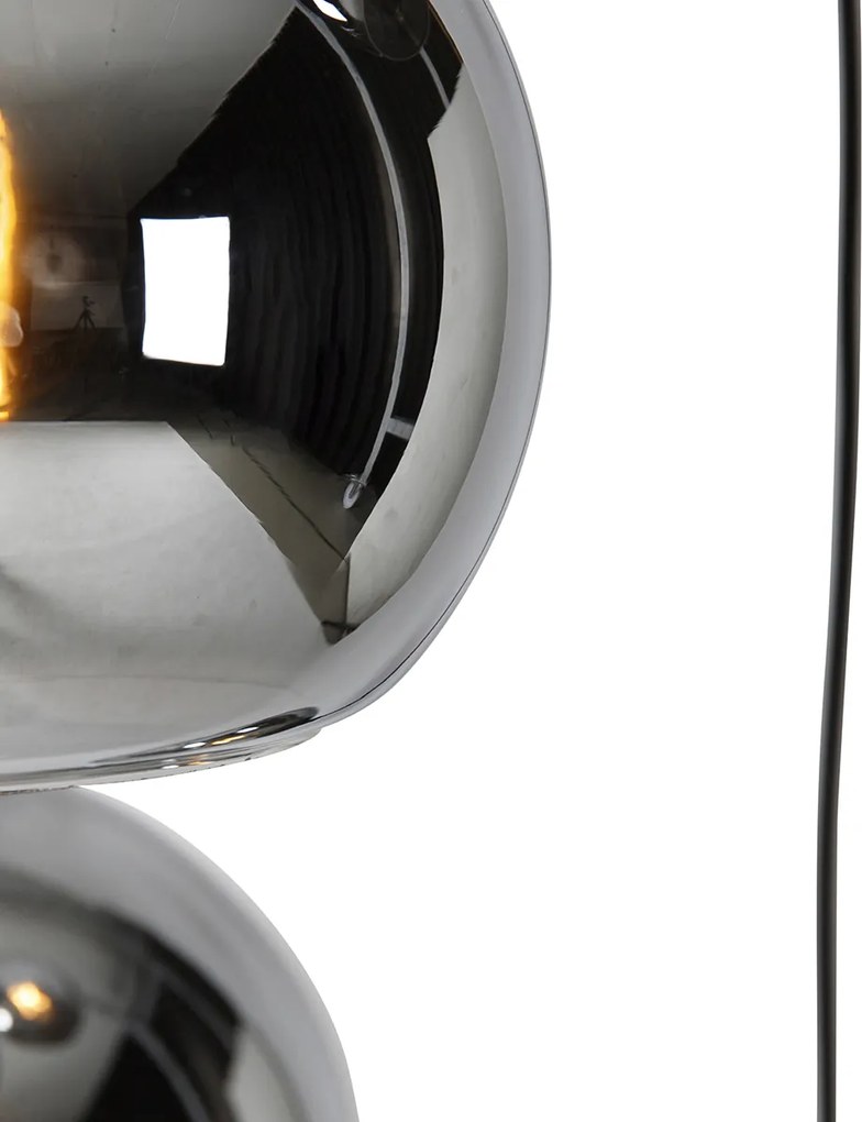 Inteligentné závesné svietidlo čierne s dymovým sklom vrátane 4 Wifi A60 - Wallace