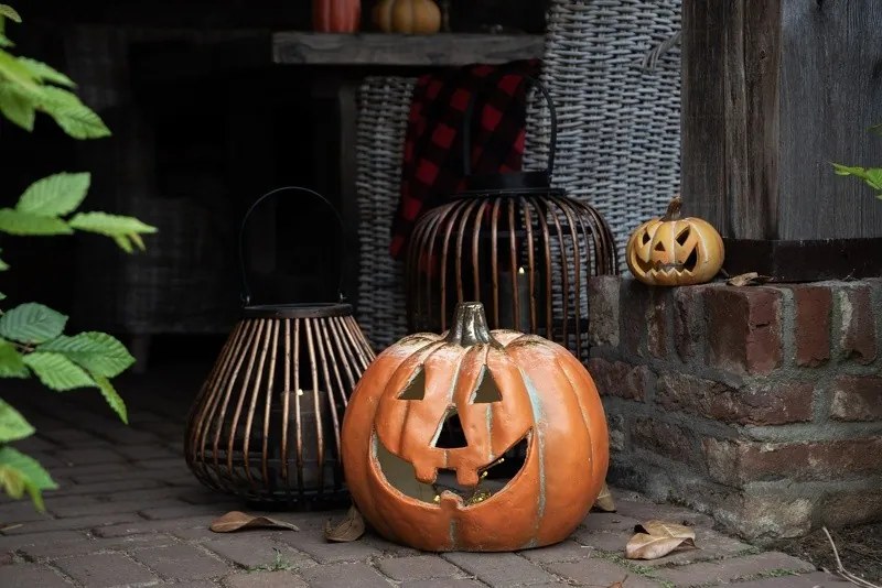 Oranžová dekorácia tekvice Halloween - 36*33*32 cm