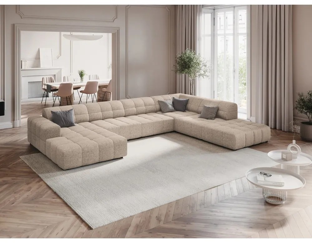Béžová rohová pohovka (pravý roh/do "U") Chicago – Cosmopolitan Design