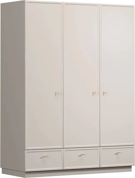 Šatníková skriňa Lorini 150 cm - kašmírová / zlaté úchytky T