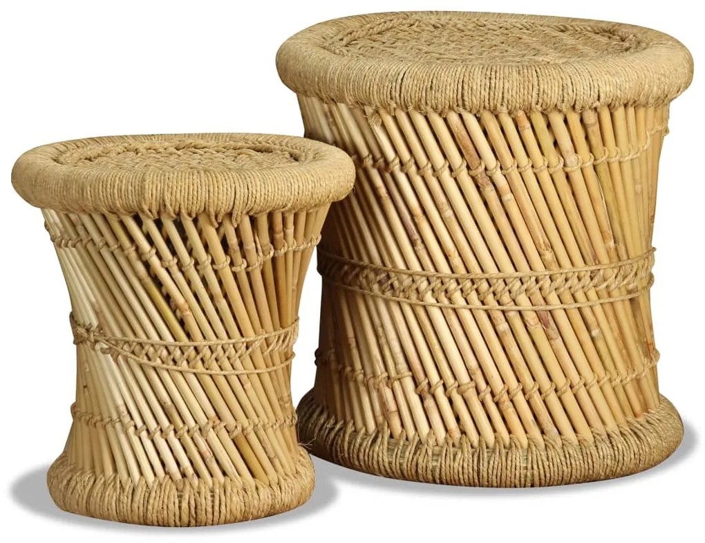 vidaXL Súprava stoličiek, 2 kusy, bambusová juta