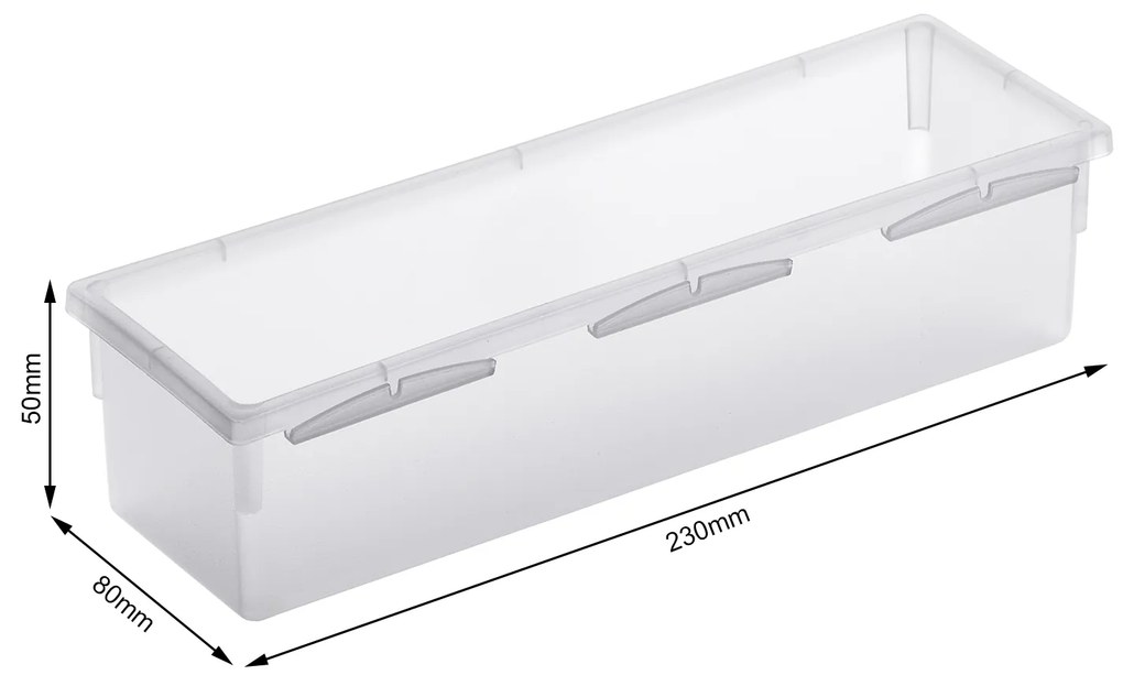 Organizér do šuplíku kuchyně i koupelny, příborník Rotho BASIC, mléčná (23x8)