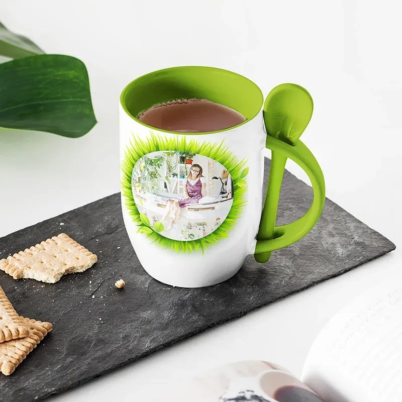 Sablio Barevný Hrnček s lžičkou: 300 ml