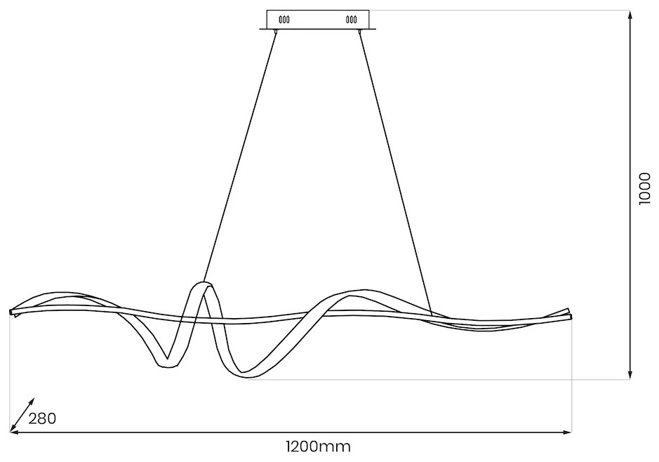 Závesné LED svietidlo Sash, 1x LED 36w, 4000k, b