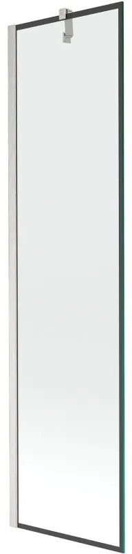 Mexen Next, 1-krídlová vaňová zástena 50 x 150 cm, 6mm číre sklo - čierny vzor, oceľová, 895-050-000-00-70-97