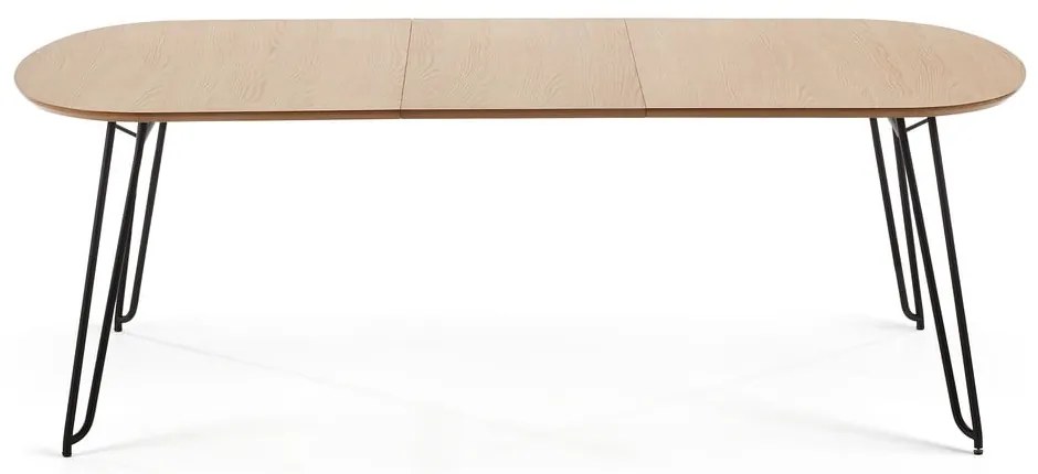 Rozkladací jedálenský stôl v dekore duba v prírodnej farbe 90x140 cm Novac – Kave Home