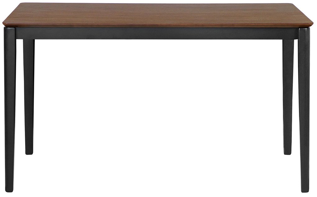 Jedálenský stôl 135 x 80 cm tmavé drevo/čierna CEDAR Beliani
