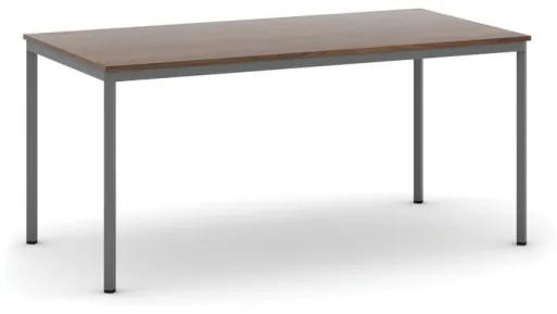 Stôl jedálenský, 1600 x 800 mm doska orech, podnož tm. sivá