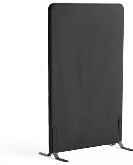 Paraván ZONE, 1360x800x46 mm, látka Hush, čierne nožičky, tmavošedá