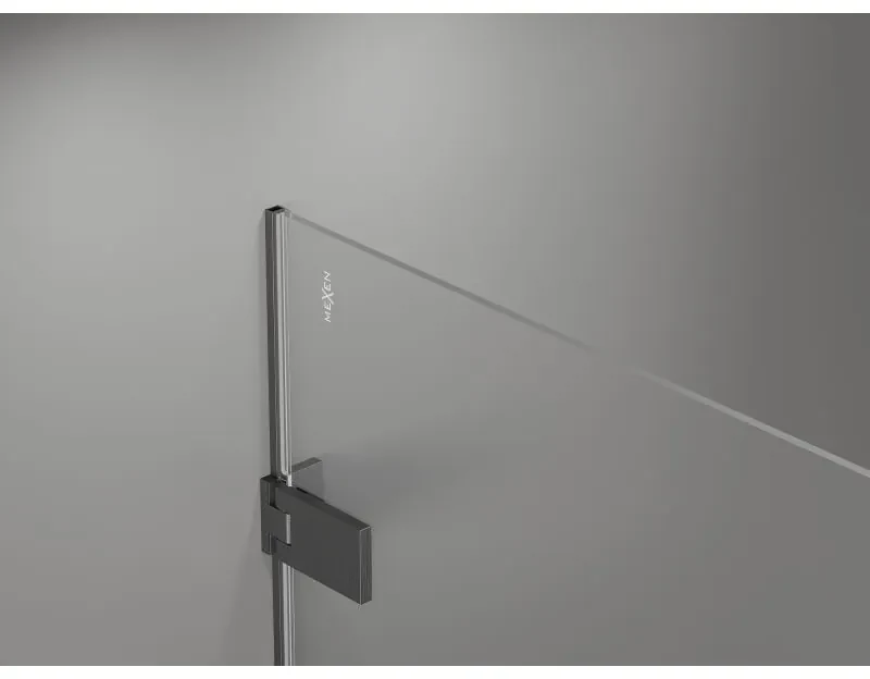 Mexen Lunar-F, sklápací sprchový kút ľavý 80 x 70 cm, 8mm číre sklo, profil grafit brúsený, 836-080-070-66-00-L