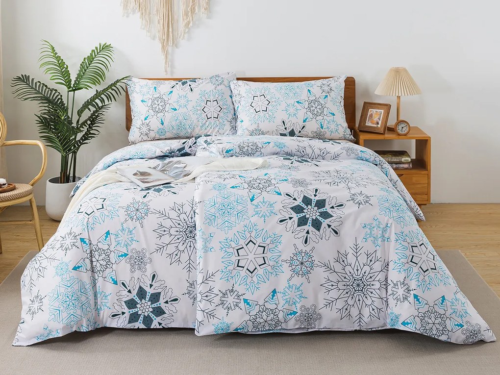 XPOSE® Francúzske bavlnené Renforcé  obliečky  SNEHOVÉ VLOČKY