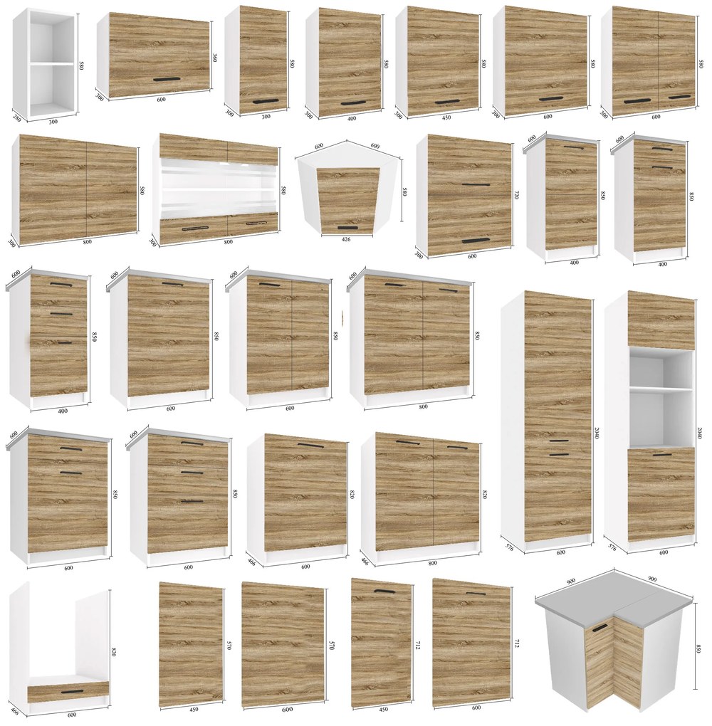 Panel na umývačku Belini zakrytý 45 cm dub sonoma TOR PZ45/1/WT/DS/0/E