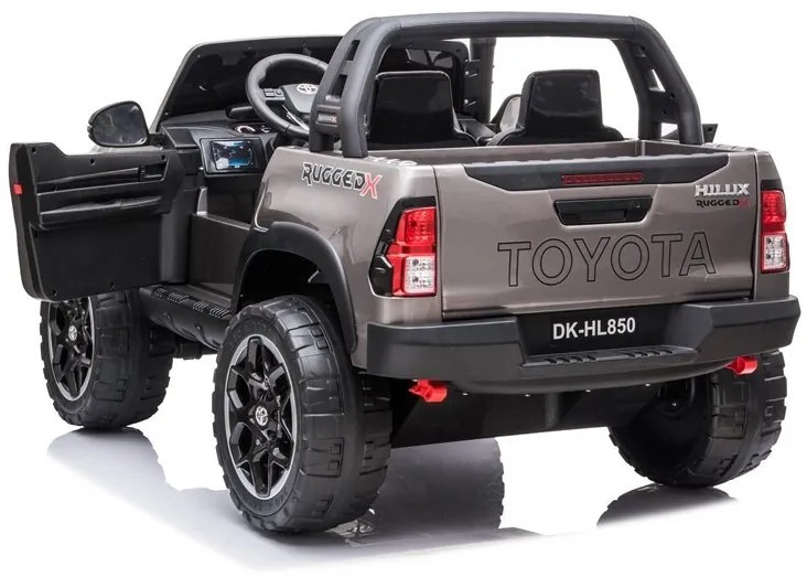 LeanToys Elektrické autíčko - Toyota Hillux - lakované - strieborné - 4 x 45W, - batéria 2 x 12V/7Ah - 2023
