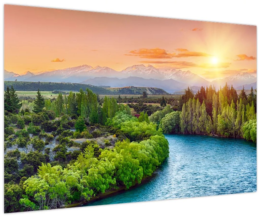 Obraz - Lesná horská krajina (90x60 cm)