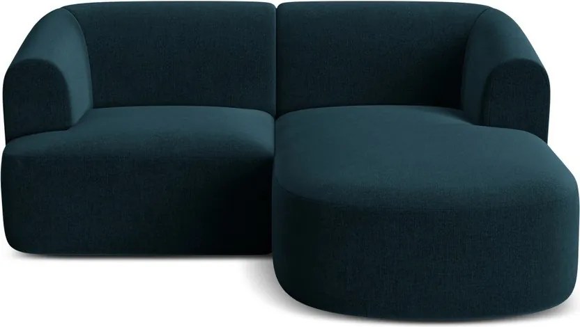 Zamatová rohová pohovka v petrolejovej farbe (pravý roh/s leňoškou) Campi – Cosmopolitan Design