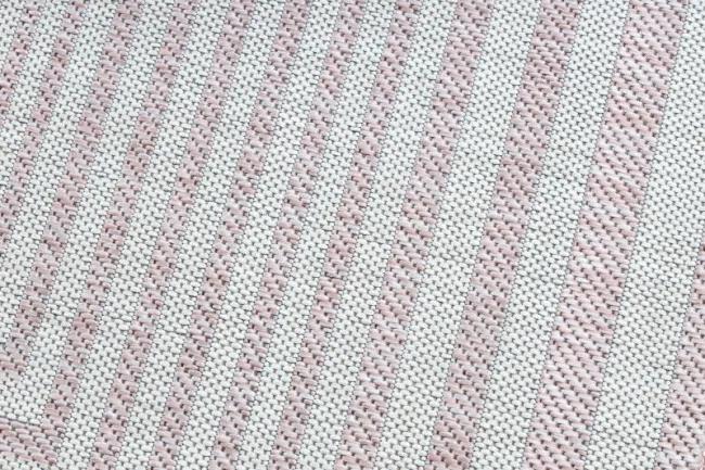 Koberec šnúrkový SIZAL SION Labirynt 22376 ploské tkanie ružový / biely