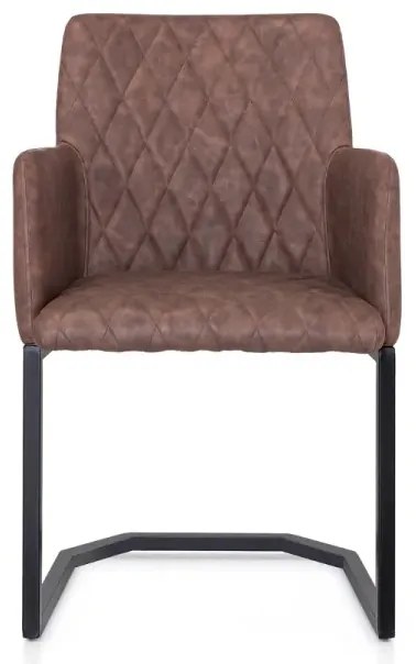 furniture-nabytek.cz - Masivní jídelní sestava Bullwer se 4 židlemi Clinton, akácie / kov / umělá kůže, lakovaná, hnědá / černá