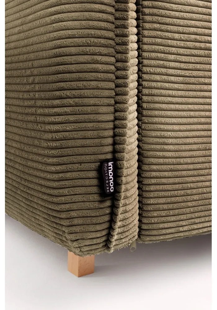 Zelená menčestrová rozkladacia rohová pohovka (pravý roh/do tvaru "U") Tori – Bonami Selection