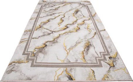 Protišmykový koberec MILANO 90003-01 krémový / zlatý
