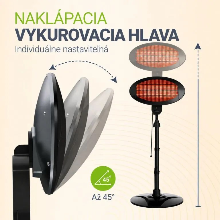 2000 W infračervený ohrievač s teleskopickým stojanom