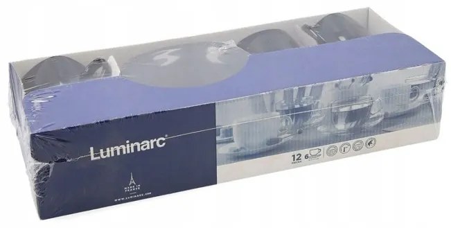 Luminarc Šálky s podšálkami Carine Black 220 ml 6 ks