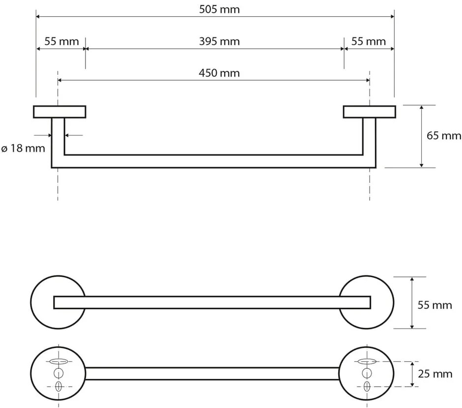 Čierny mosadzný držiak na uteráky Sapho X-Round