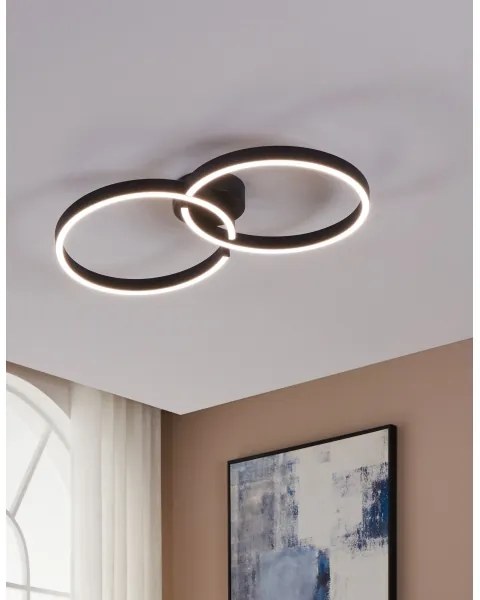 Eglo 900955-LED RGBW Stmievateľné stropné svietidlo AMANDOLO 19,5W/230V čierna + DO