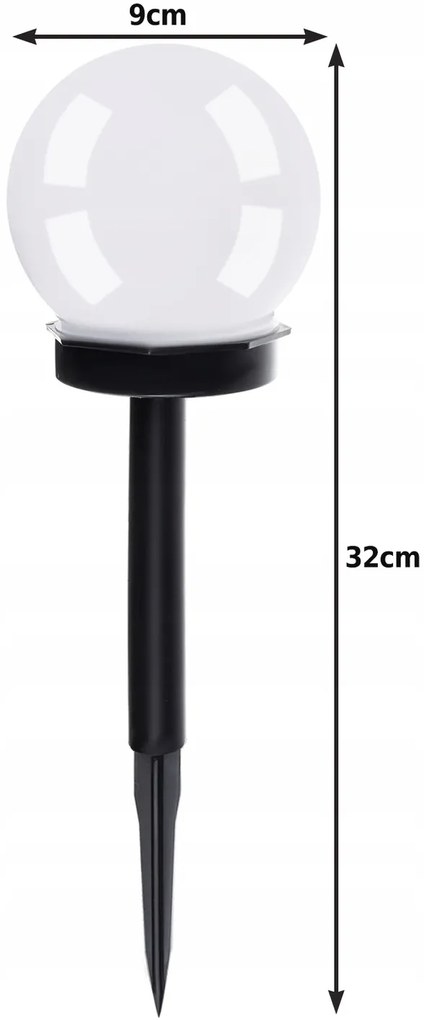 Gardlov 18310 Záhradná solárna lampa guľa 9 cm, IP44 6 ks