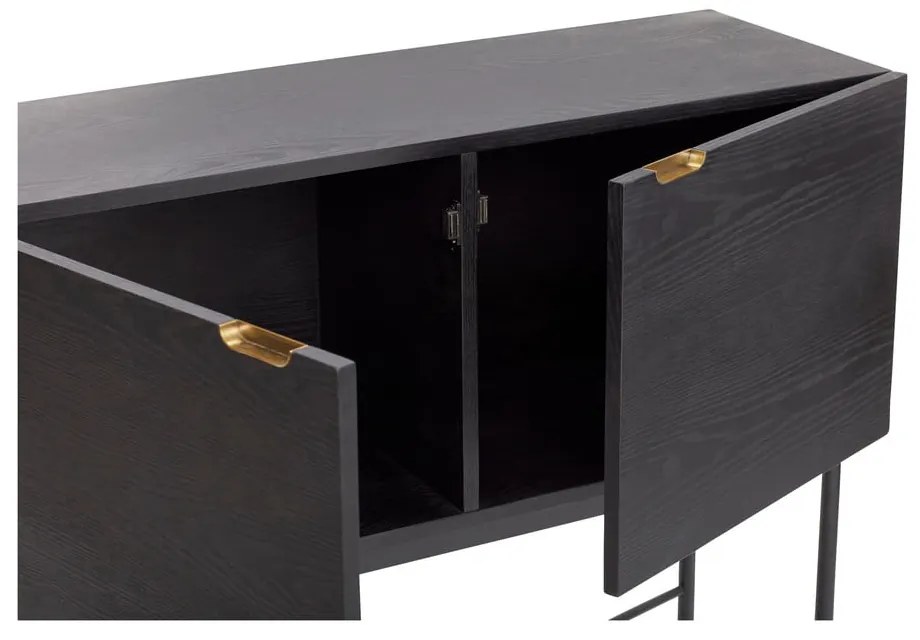 Čierna komoda z jaseňového dreva Hübsch Norm