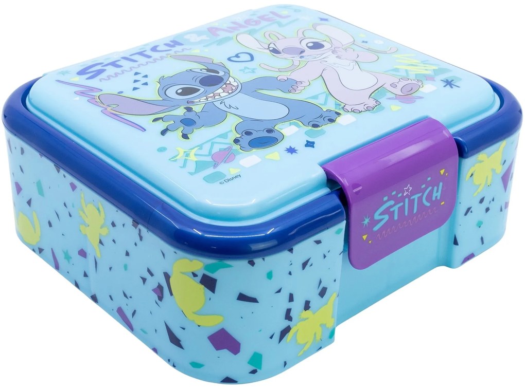Robustný multibox na desiatu Stitch &amp; Angel s 3 priehradkami