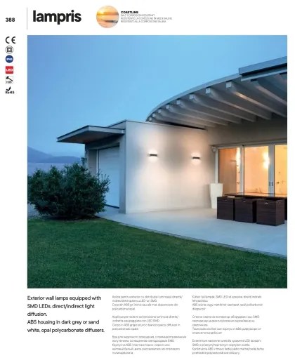 Redo 90372 - LED Vonkajšie nástenné svietidlo LAMPRIS LED/9,5W/230V IP65 biela