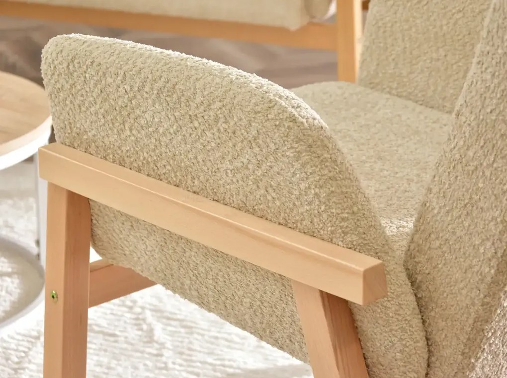 Čalúnené kreslo HENLEY boucle béžové