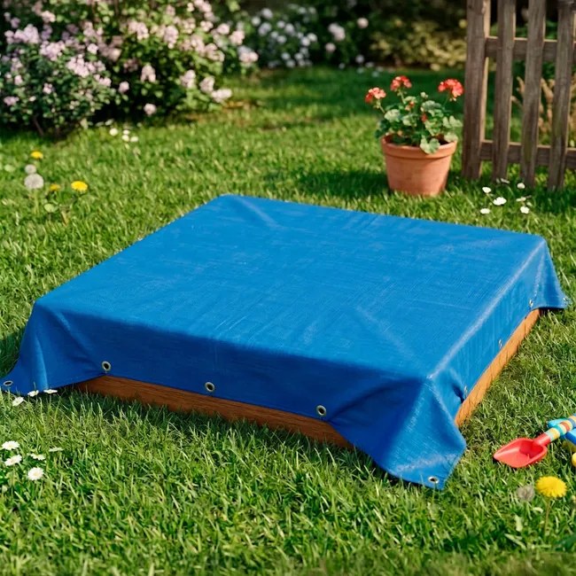 Drevené uzavreté pieskovisko 120x120 cm Springos SB120SET - impregnované