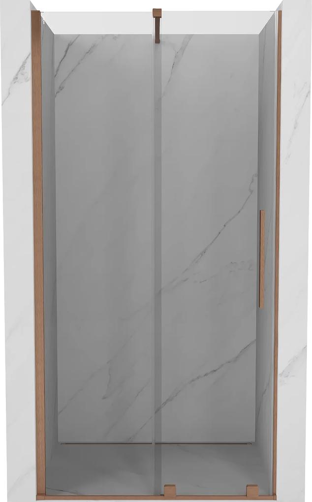 Mexen Velar, posuvné dvere do otvoru 120x200 cm, 8mm číre sklo, medená matná, 871-120-000-01-65
