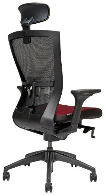 Kancelárska ergonomická stolička MERENS — látka, čierna / viac farieb Červená