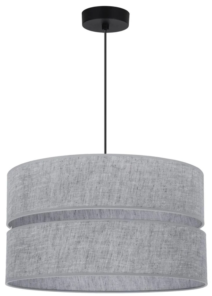 Závesné svietidlo Len, 1x šedé textilné tienidlo, (fi 40 cm), b