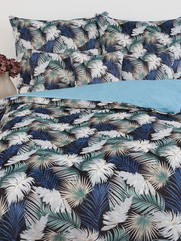 Francúzske obliečky mikroplyš Digital – Taisa zeleno/modrá