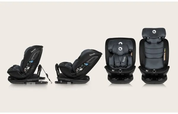 Lionelo - Otočná autosedačka s bázou BASTIAAN i-Size 40-150 cm Sivý kameň