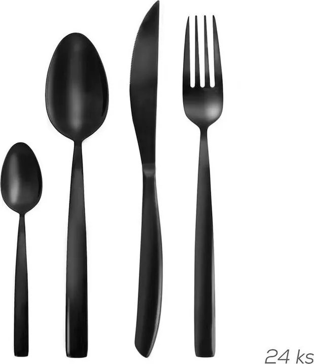 Nerezové príbory 24 ks BLACK LUXURE