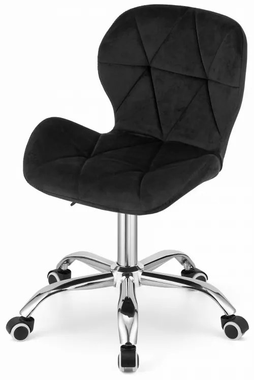 Set do pracovne ZARIMO stôl 80x40 cm čierny + kreslo AVOLA VELVET čierne