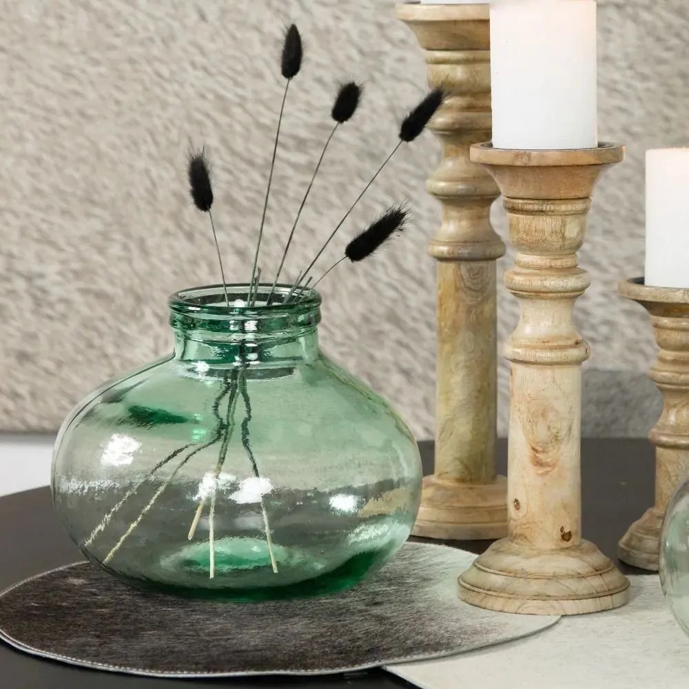 Drevený svietnik Mana z mangového dreva M - 11 * 11 * 30cm