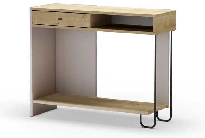 Konzolový stolík s doskou v dubovom dekore 35x100 cm Saturne – Marckeric