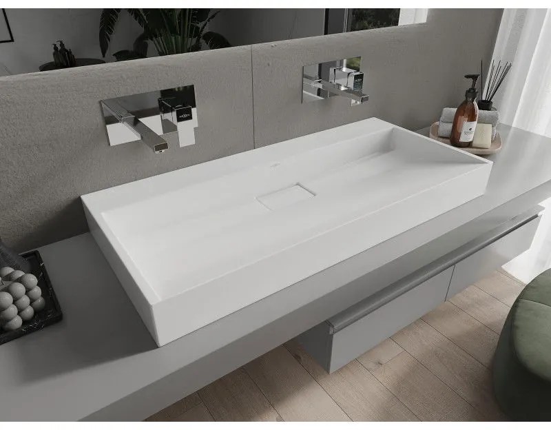 Mexen Ava, umývadlo na dosku z konglomerátu 100 x 46 cm, biela, 23011000