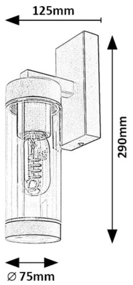 Rabalux 7386 - Vonkajšia nástenná lampa KOLTA 1xE27/12W/230V IP44