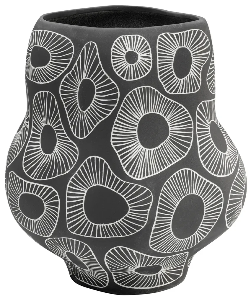 Anemone váza 39 cm sivá