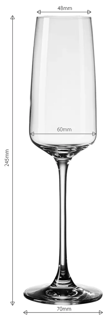 Poháre na šampanské 250 ml set 4 ks - 21st Glas Lunasol META Glass - 322164