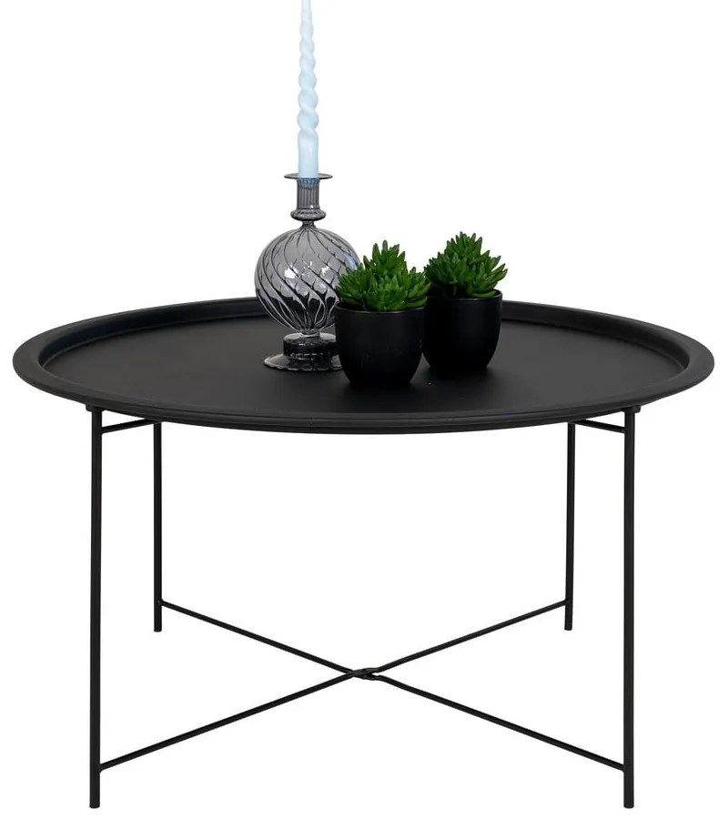Čierny kovový okrúhly konferenčný stolík ø 75 cm Bastia – House Nordic