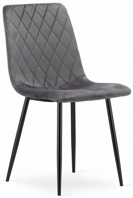 Jedálenský stôl TODI čierny 80 cm so štyrmi stoličkami TURIN tmavosivé