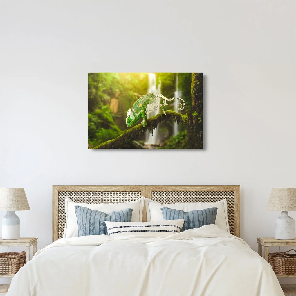 Obraz chameleóna (90x60 cm)