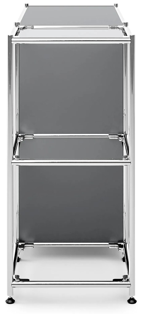 Kovová odkladacia skrinka »CN3« s 2 výklopnými priehradkami, sivá